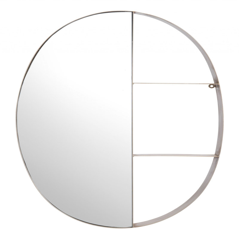 Demi-miroir demi-tablette bronze