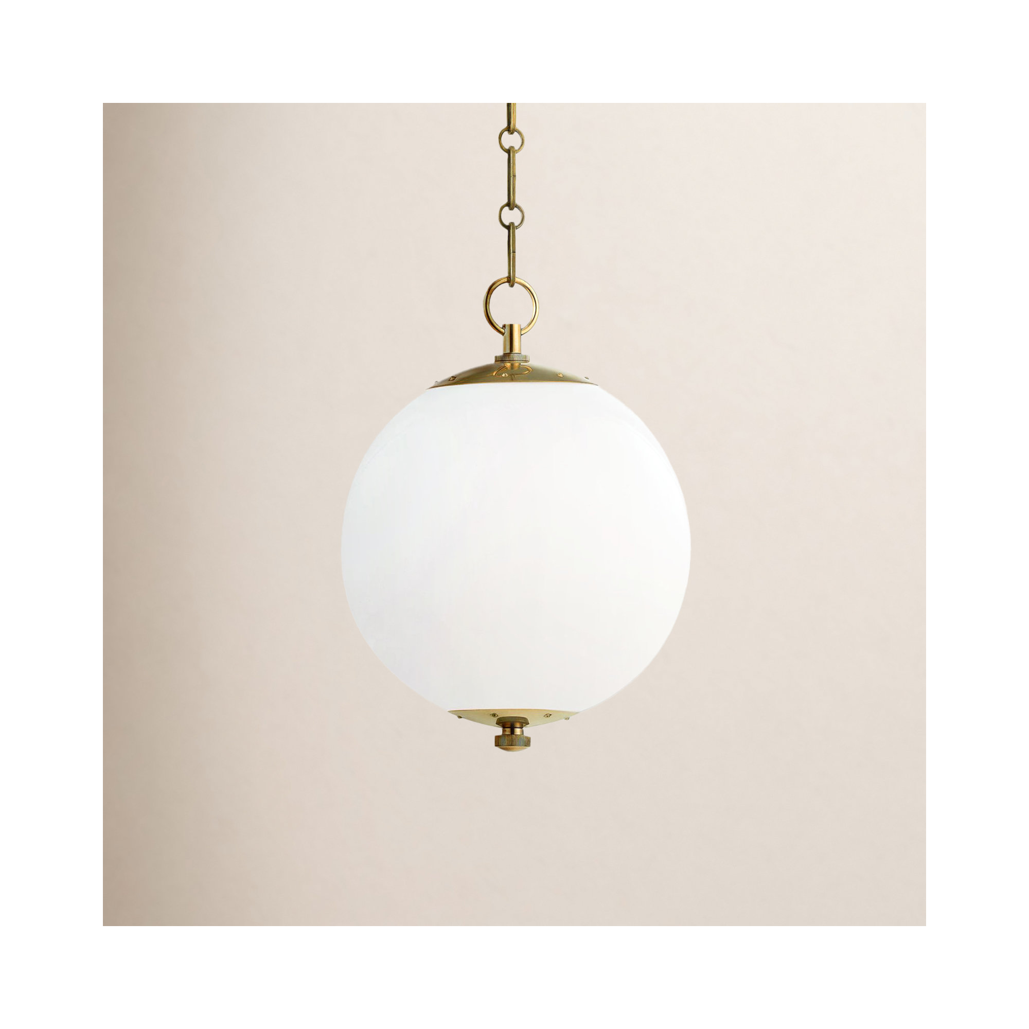 Sphere No.1 Pendant by Mark D. Sikes, Aged Brass, 15.25" H x 11.5" W x 11.5" D
