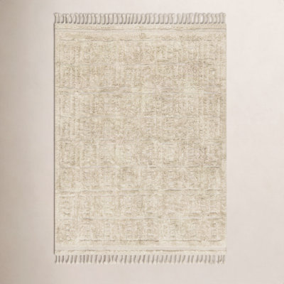 Michaela Beige Hand-Knotted Geometric Rug