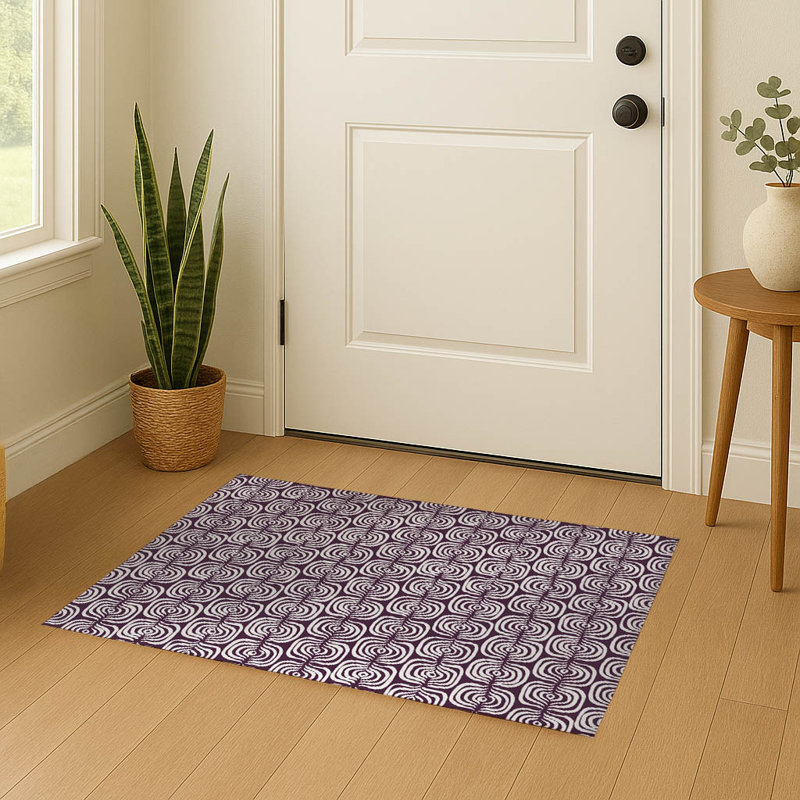 The Way Indoor Doormat, 48" W x 72" L, Eggplant