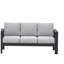 Canapé de patio 75 po 3 places toutes saisons en métal avec coussins épais gris clair et structure noire