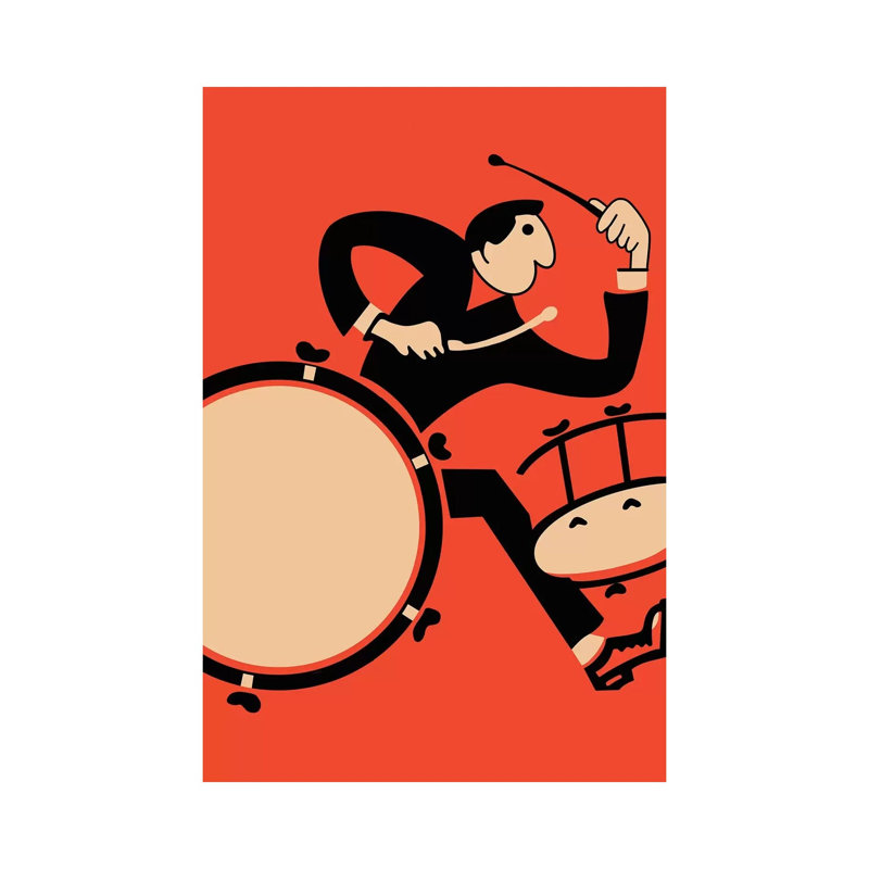 The Drummer by Mark Rogan - Wrapped Canvas Print, 20.32 cm H x 30.48 cm W