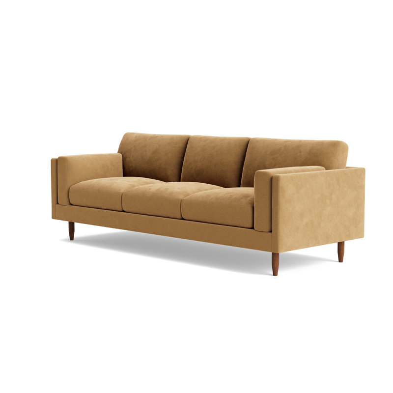 Skinny Fat Sofa (95"), Performance Velvet - Nutmeg
