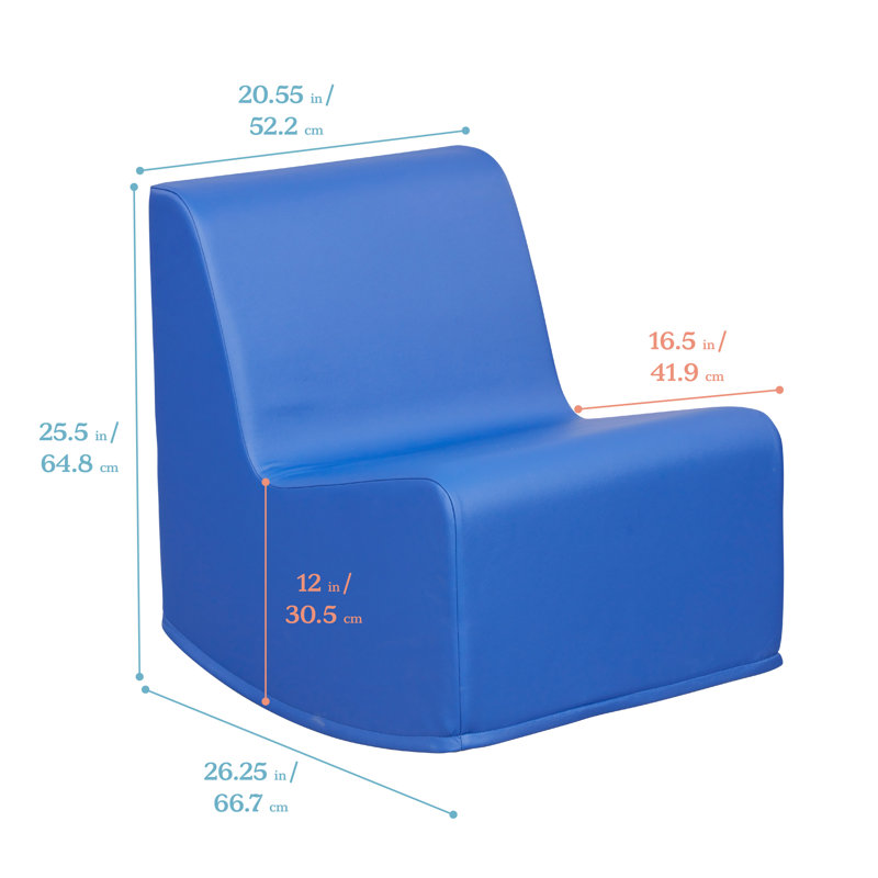 ECR4Kids SoftZone Contoured Rocking Chair, Flexible Seating, Blue