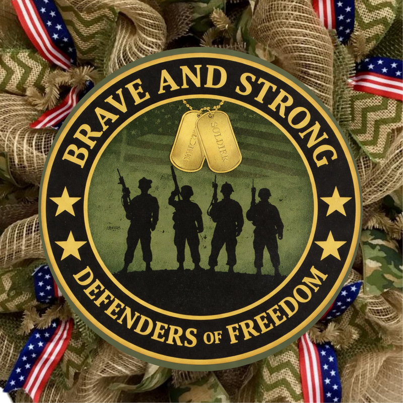 Couronne de reconnaissance militaire Braves and Strong