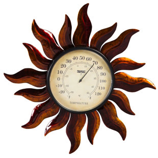 14" Indoor/Outdoor Sun Wall Thermometer