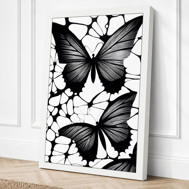 Twin Butterflies Minimalist - Print, 24x16 - 61.0 x 40.6 cm, White Border