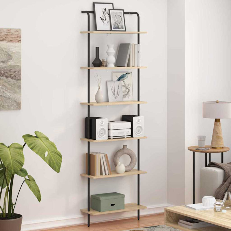  Bookshelf Old Wood Engineered Wood, Sonoma Oak, (6 Shelves) 203cm H x 60cm W x 24cm D