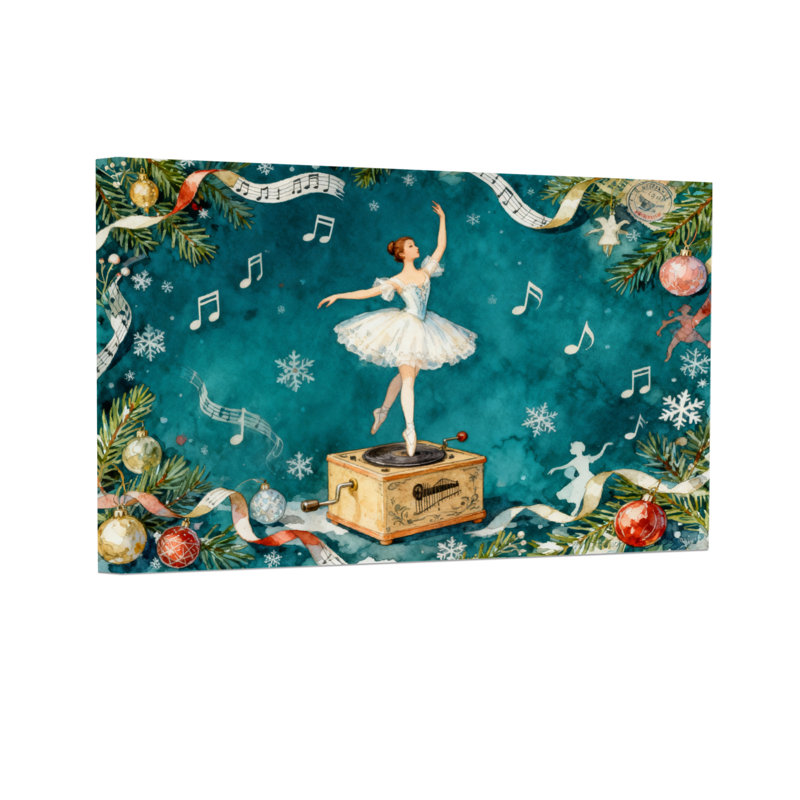 Boîte de musique de Noël danseuse de ballet, décoration de Noël, H 24 po x l 36 po