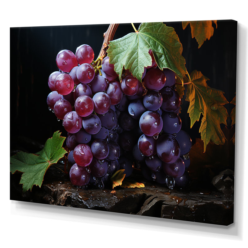 Fruits, raisins royaux, vignoble III - fruits, art mural, H 12 po x l 20 po x P 1 po