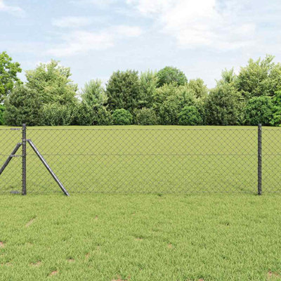 Vidaxl Chain Link Fence With Posts Steel