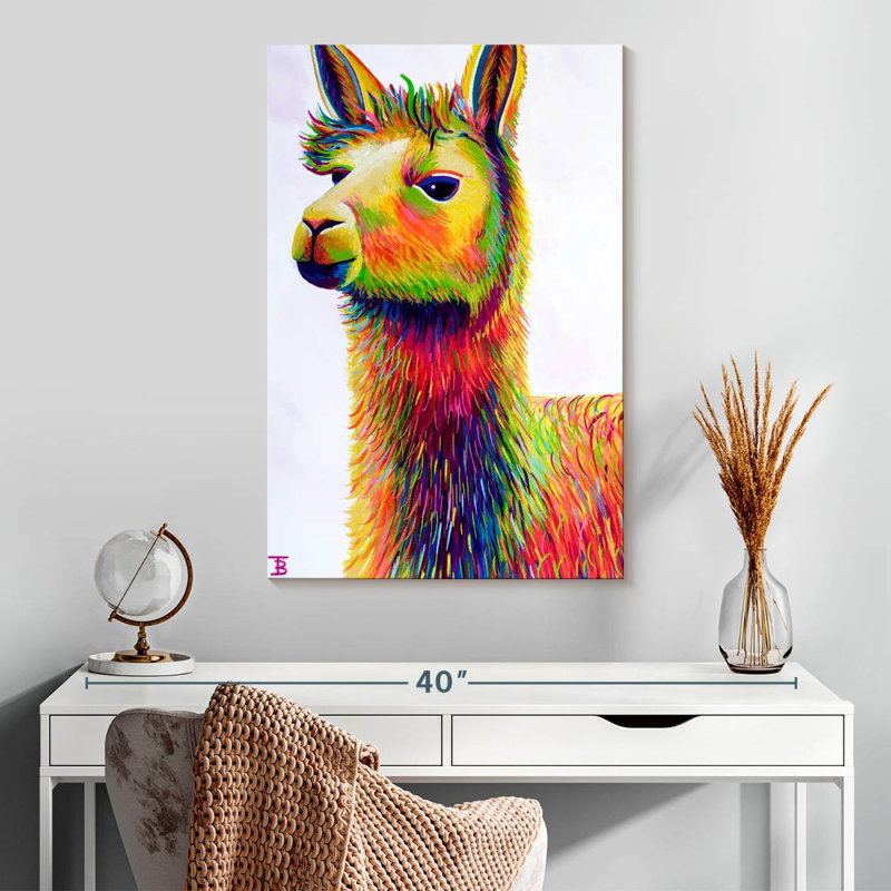 Rainbow Llama, 30" H x 20" W