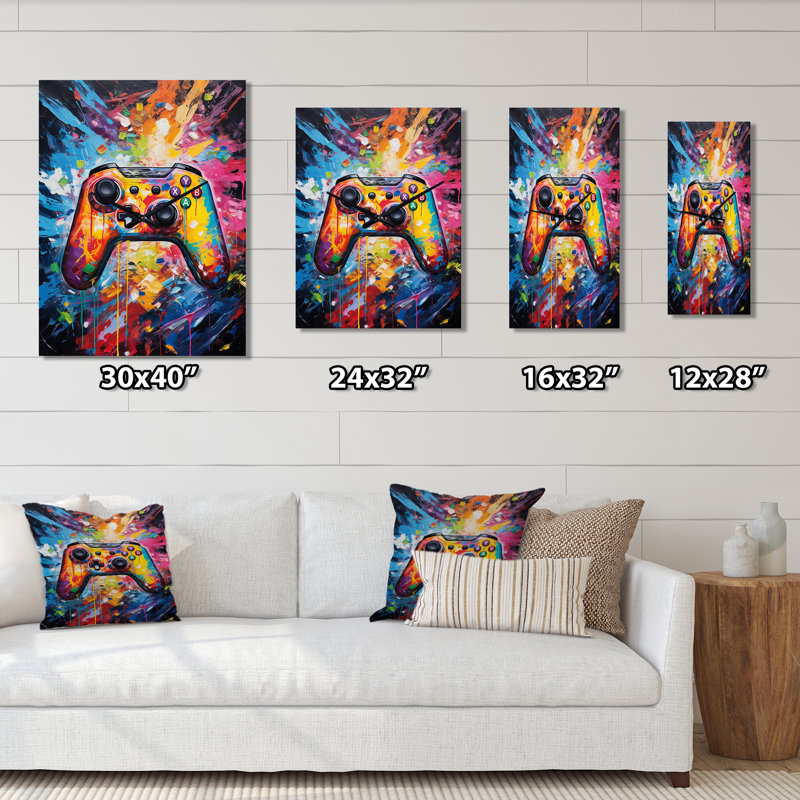Coloré jeu vidéo rétro Reload - Horloges murales de divertissement, Très grand