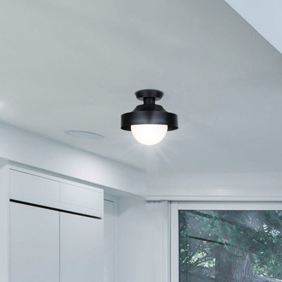 Plafonnier extérieur 1 lumière BAYLOR, finition noire