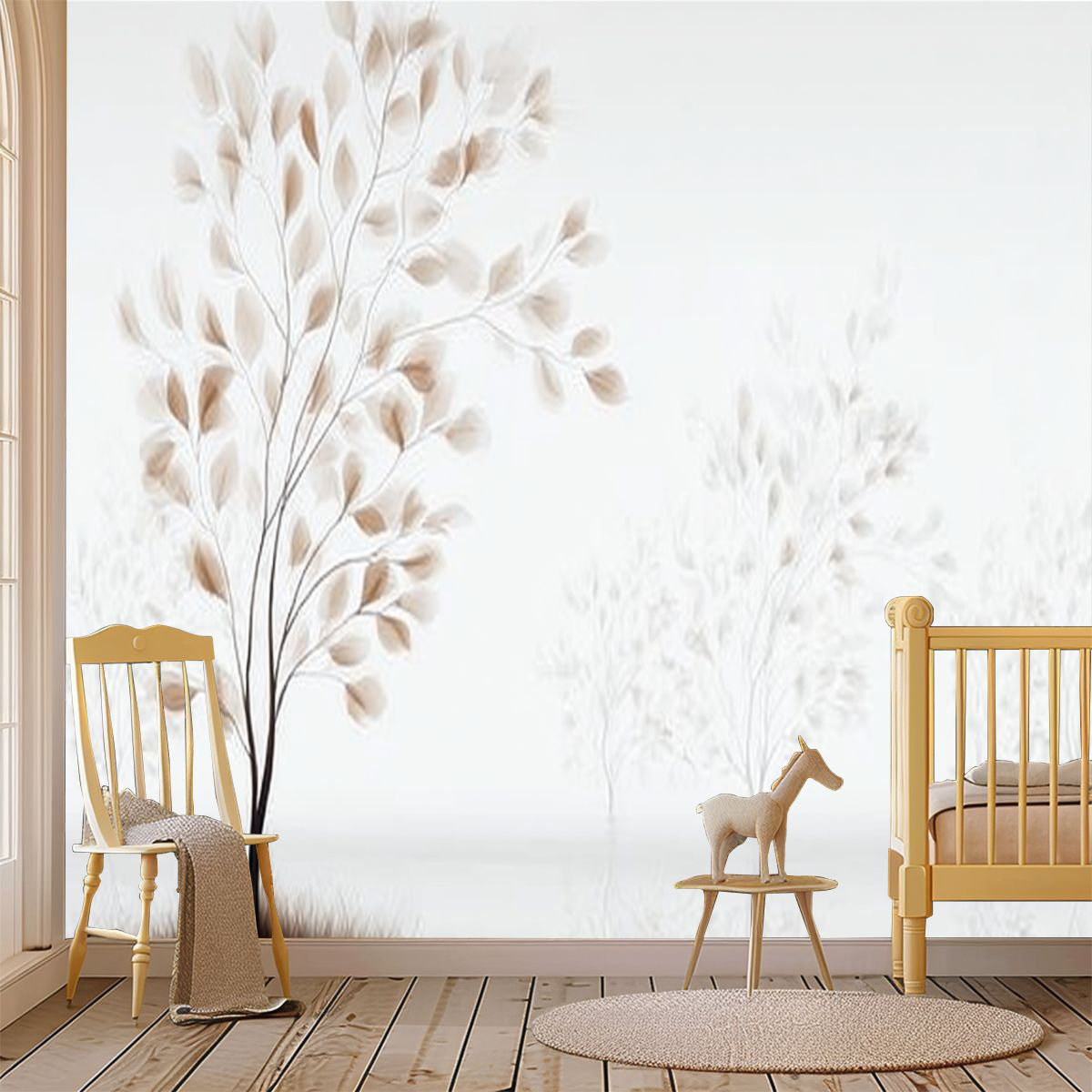 Latitude Run® Peel and Stick Wallpaper Wall Mural Twigs Delicate ...