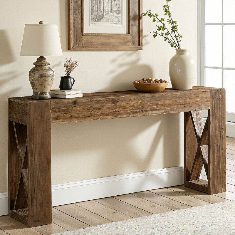 Console en bois massif de 63 pouces