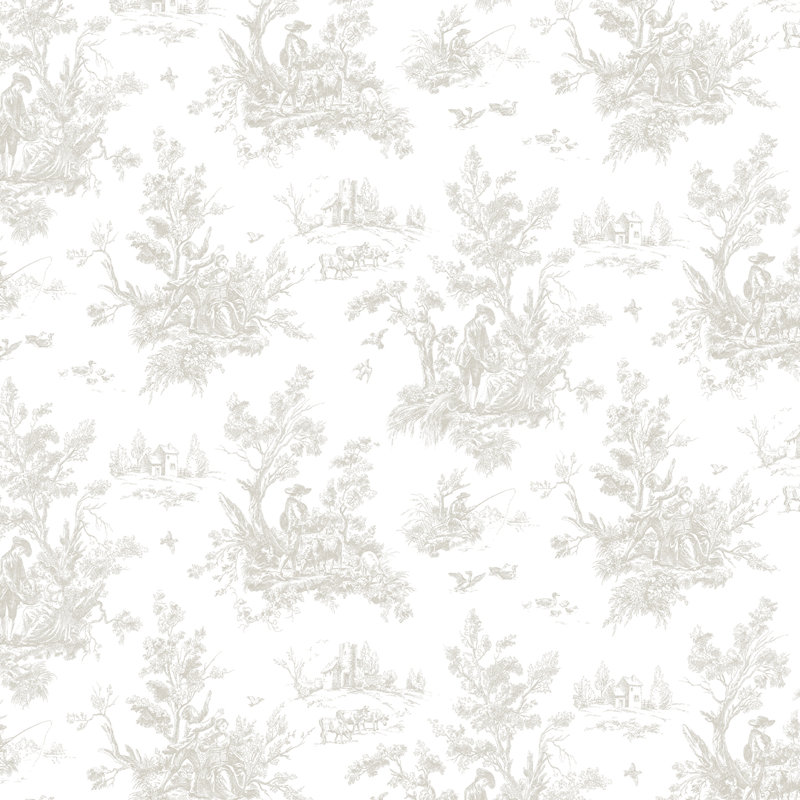 Rouleau de papier peint L 33 pi x l 20,5 po Charlita, Taupe / laine brune