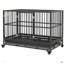 Chenil en métal robuste avec cage pour chien avec roues verrouillables