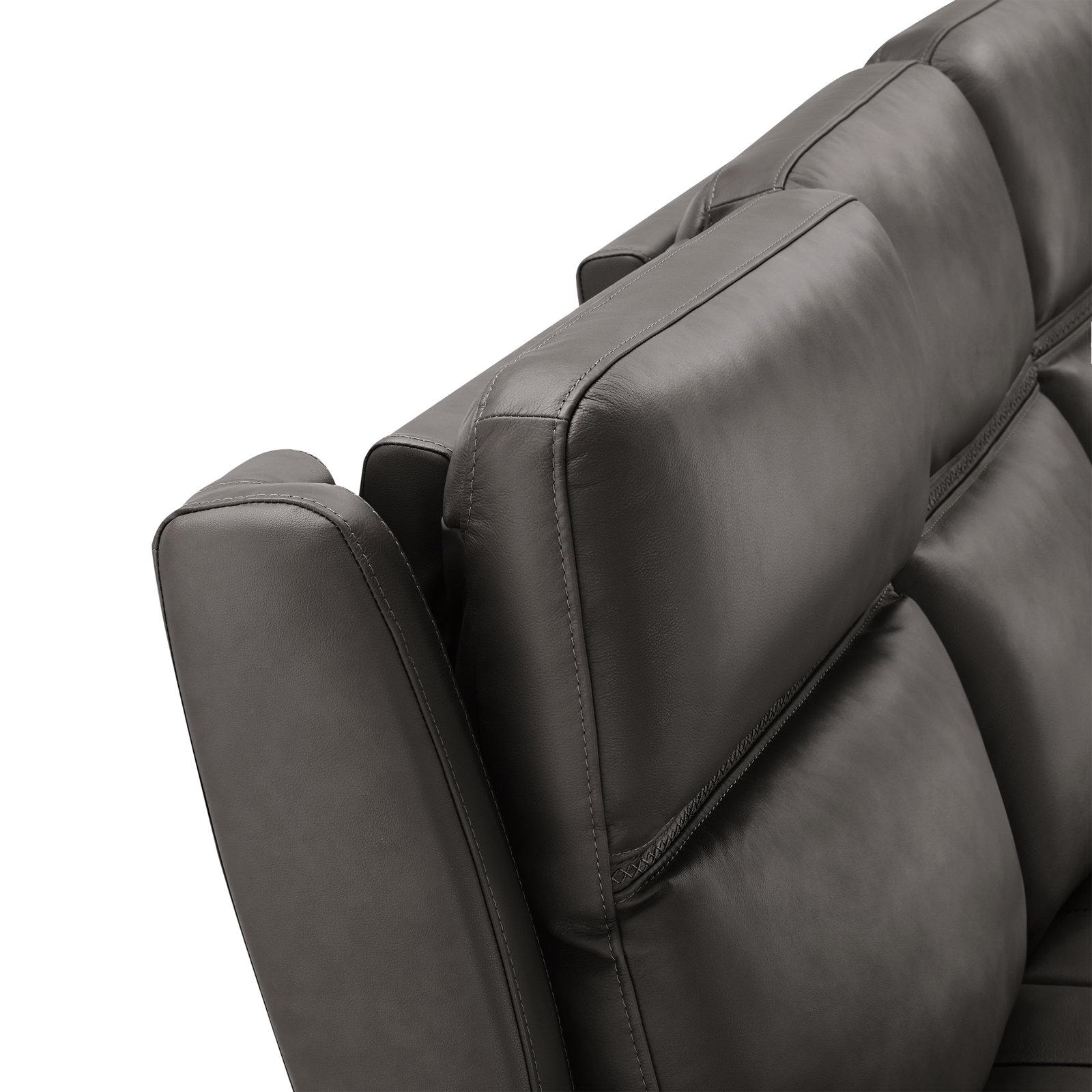 Genuine Leather Power Recliner Sofa, Impression Dark Gray Genuine Leather