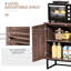 Buffet buffet, armoire de cuisine à double porte à chevrons, armoire d'appoint avec tablette réglable