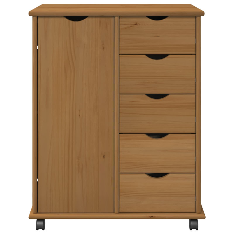 Solid Wood Rectangle Accent Cabinet, Honey Brown