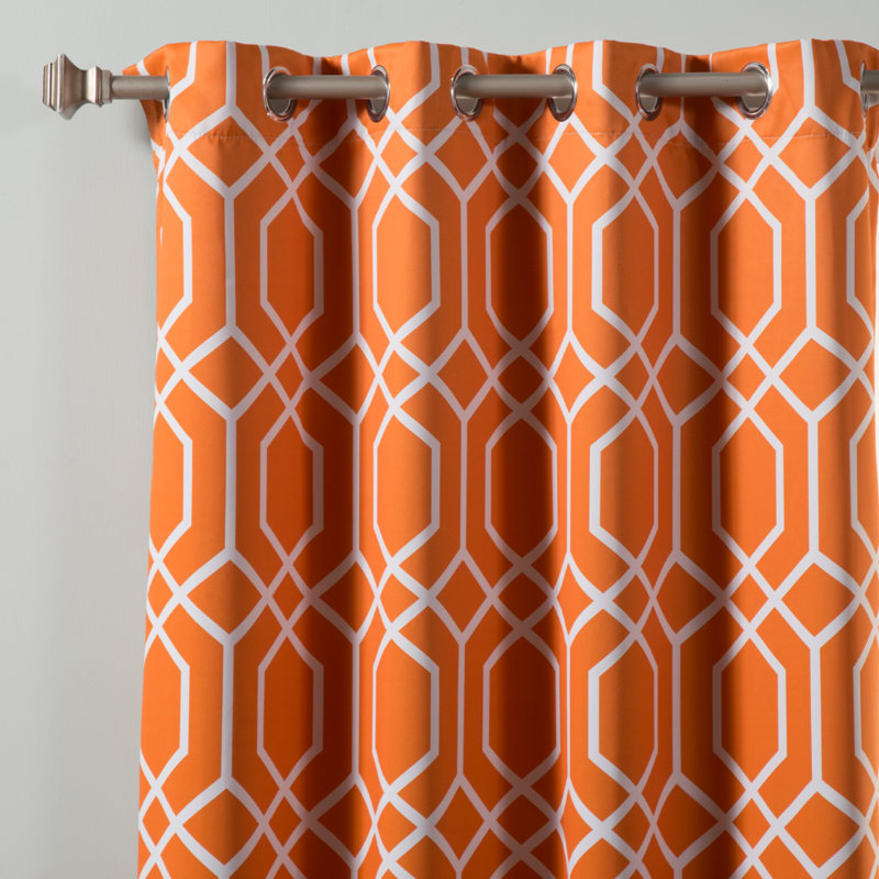 Paire de rideaux semi-transparents avec œillets, Orange, l 52 po x L 84 po