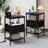 Nightstand With Charging Station And USB Ports, Night Stand With Fabric Drawer, 3-Tier Storage End Table For Small Spaces-1208917537