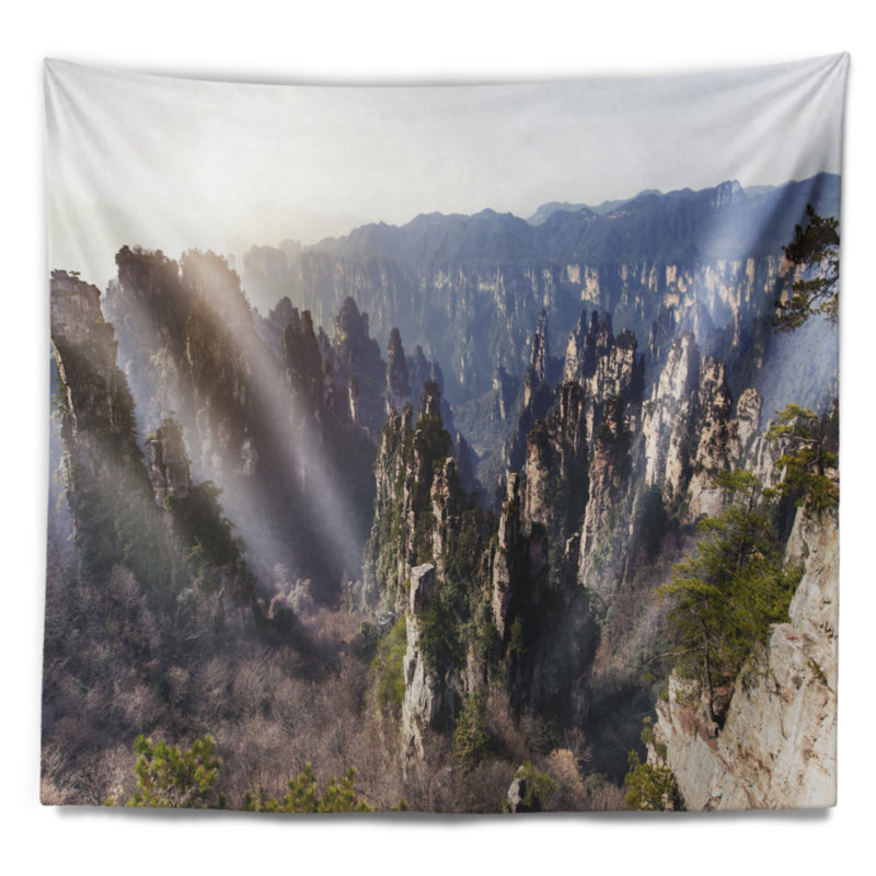 Tapisserie et support mural paysage zhangjiajie national forest park, H 78 po x l 92 po