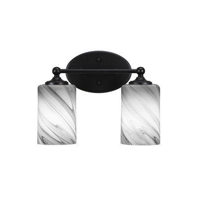 Capri Light Bath Bar Shown With 4" Onyx Swirl Glass
