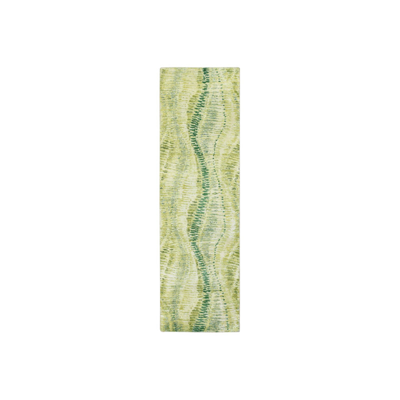 Tapis de couloir vert safari noué à la main 2 pi 5 po x 8 pi 3 po DA7DC1B5B9874FAB84C36996031CF24D