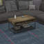 Table basse à plateau relevable 39 po avec tablette de rangement rustique industrielle pour le salon (gland)-1931672723