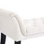 Banc en velours beige avec accoudoirs rectangulaire, confortable pour la chambre à coucher, le salon, la salle à manger, le vestibule, le siège de salle à manger de style antique
