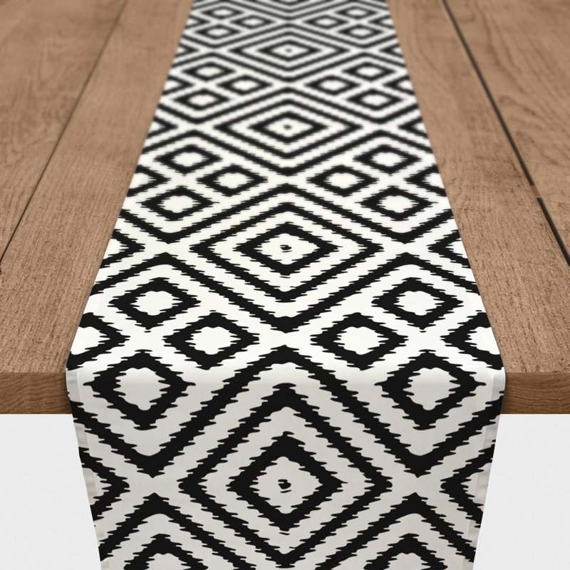 Chemin de table géométrique 100% coton