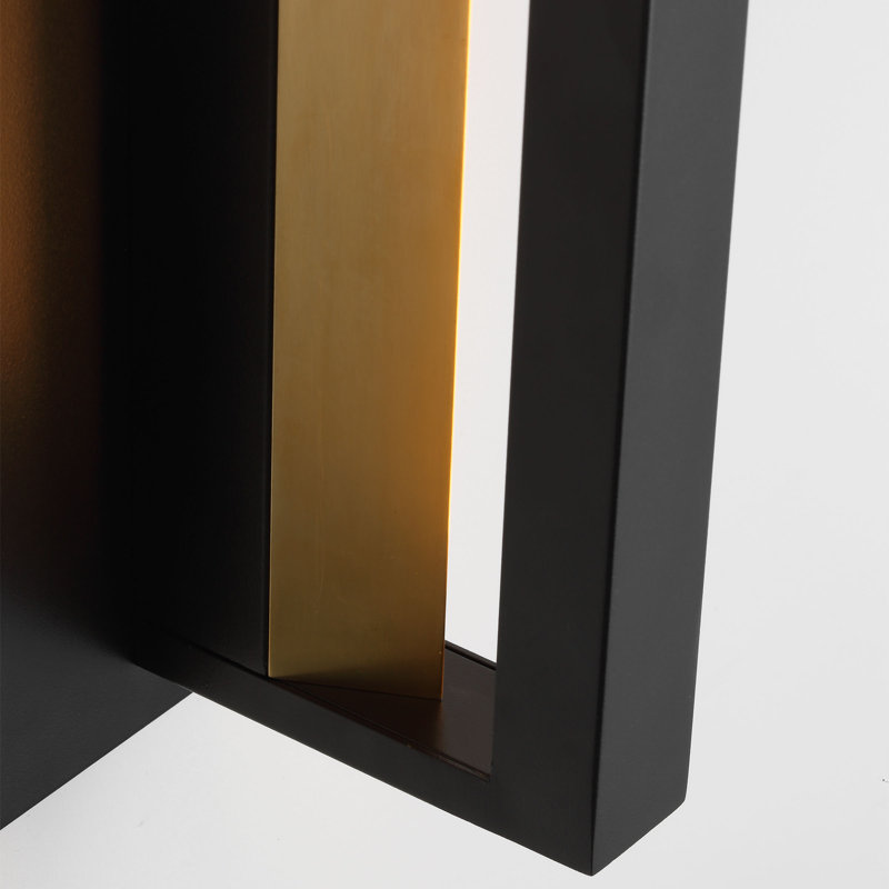 Sean Lavin Anton 1-light LED extra large outdoor wall sconce light in black finish