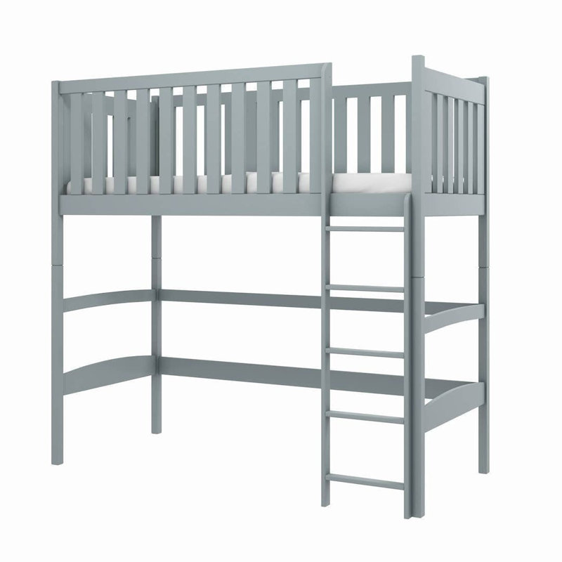 Cortlandt High Sleepers with Built-in Ladder Included, Grey