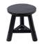 Petit tabouret d'appoint rond en bois de teck massif fabriqué à la main Finesse, tabouret de marches sans dossier ou table d'appoint de salon de 14 po, noir-780857362