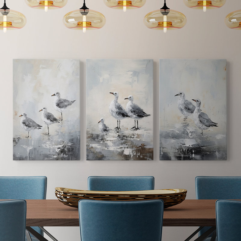 Série Sea and Shore CIV - Ensemble de toiles tendues avec châssis Premium - Prêt à être accroché
