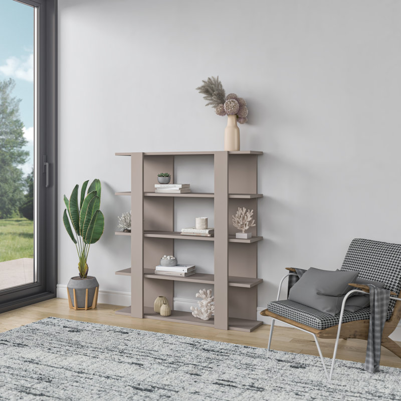 Acoidan Geometric Bookcase, White
