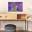 Green Insect On Bloom Delicate Vibrant Contemporary Grasshopper Violet Flower Nature Wall Art Print 1 Piece Wrapped Canvas Wall Art-590900888