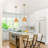 Farmhouse Brown 1-Light Dimmable Pendant Light With Woven Flower Shade