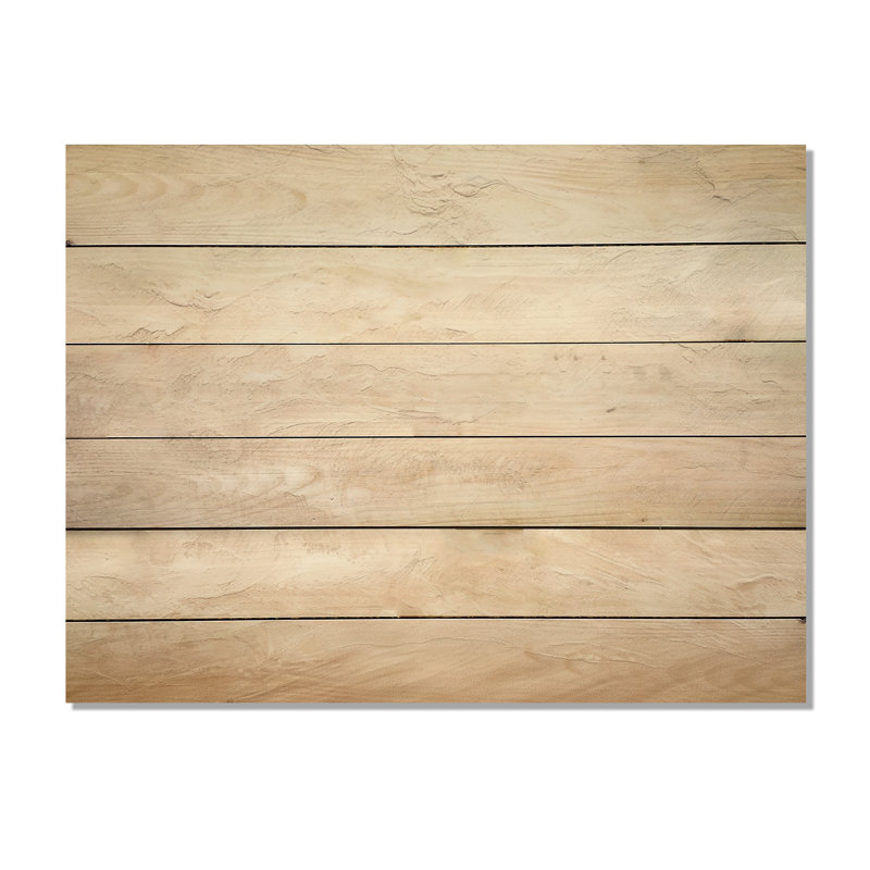 Gold And Blue Beach Sand Fusion I - Coastal Beach Sand Wood Wall Art On Natural Pine Wood, 10" H x 20" W