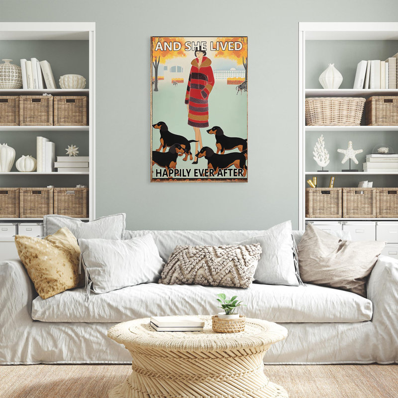 Teckel et elle a survécu - impression sur toile tendue, H 36 po x l 24 po x P 1,25 po