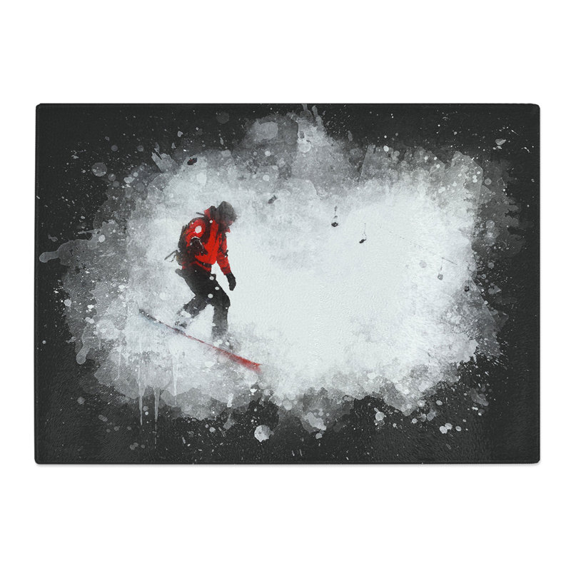 Snowboarding Paint Splash Chopping Board, 20cm W x 28.5cm L