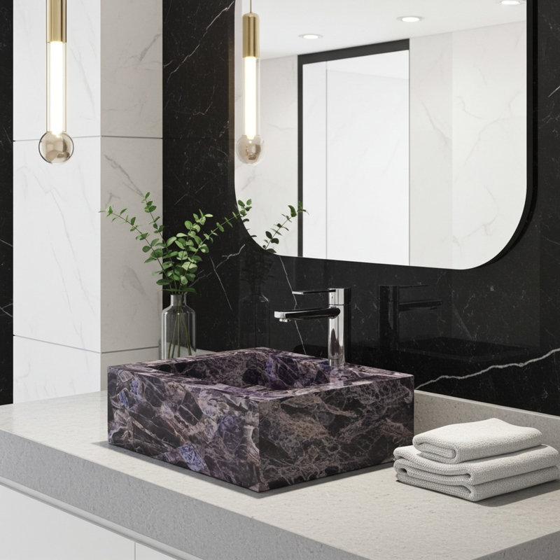 Square Wash Basin, Amethyst