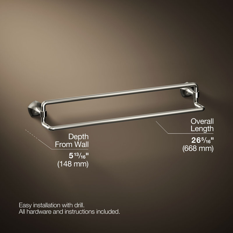 Occasion 24 In. Double Towel Bar, Polished Nickel