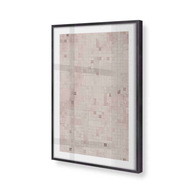 Impression mosaïque matricielle v2, H 14 po x l 11 po x P 1,25 po, Cadre photo en zinc patiné