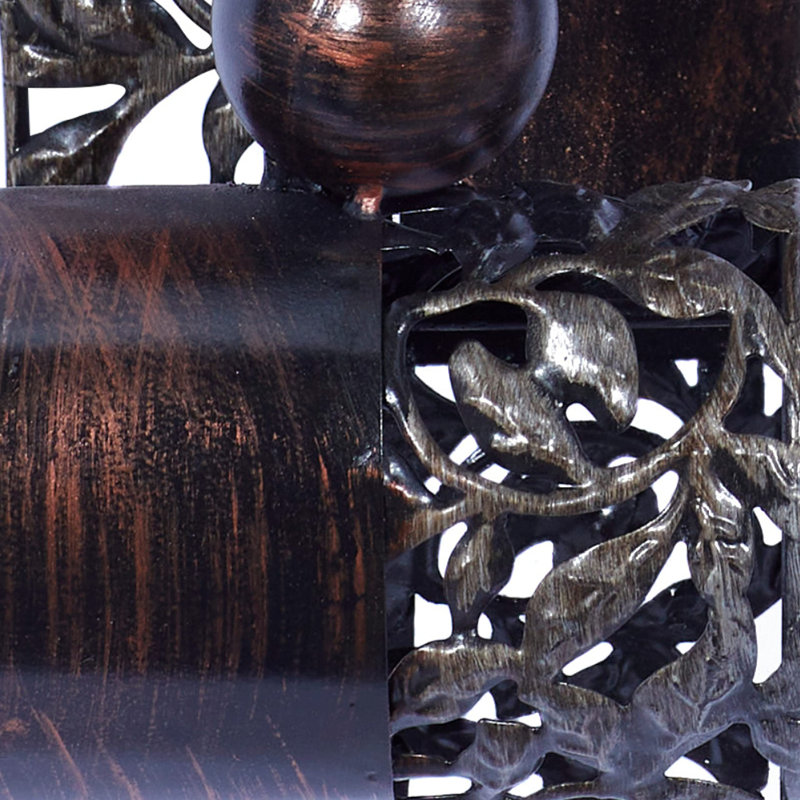 Applique murale brune en métal à motif de volutes, 2 pièces