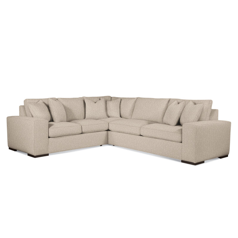 Memphis Upholstered L-Shaped Sectional, Left Hand Facing, Java, Eggshell Crypton Performance; 0884-93