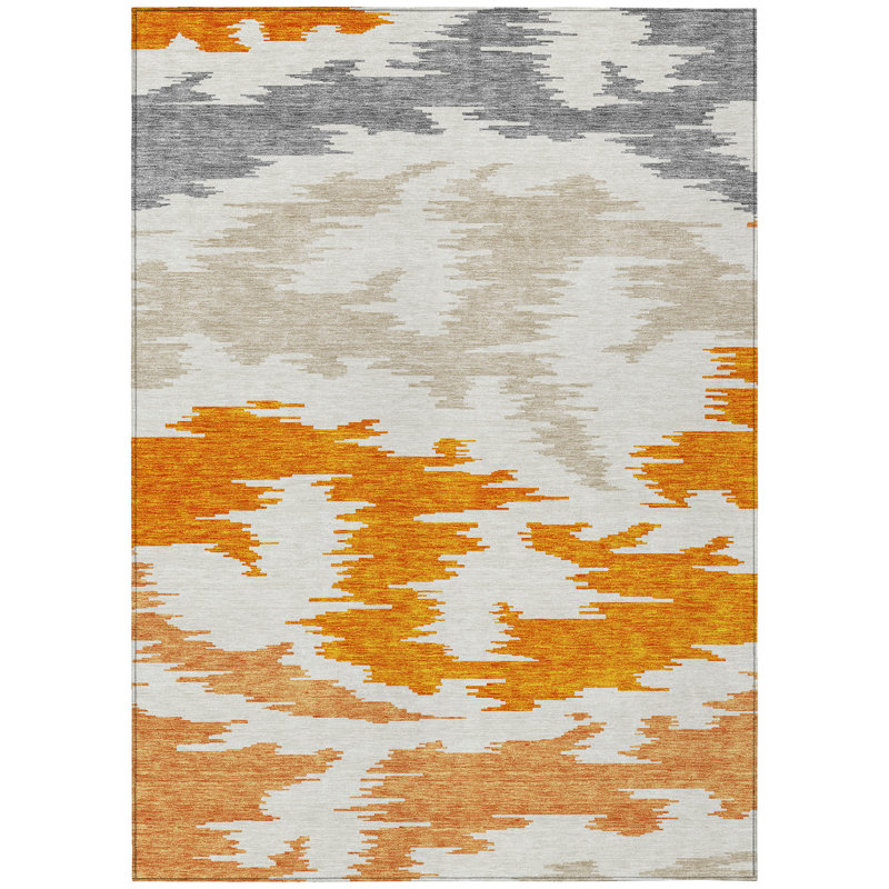 Ceajay Washable Geometric Indoor / Outdoor Rug, Rectangle 8' x 10'