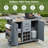 Modern 60.2''W Rolling Outdoor Kitchen Island with Wheels, Stainless Steel Top, Grill Cart with Storage-1964466721